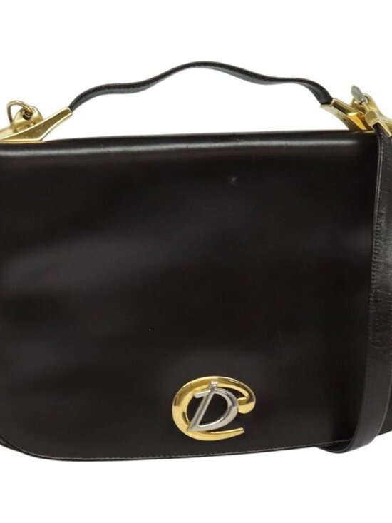 Dior Handbags - Christian Dior Shoulder Bag Leather Brown Gold Auth 126374